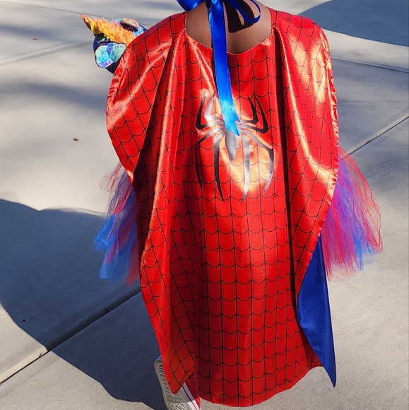Girls Amazing Spider Girl Inspired Tutu Costume Dress Dressup Halloween - Picture 5 of 14